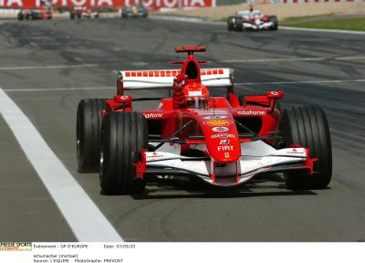 Championnat du Monde de Formule 1 2006. Gp d'Europe. Victoire de l'allemand Michal Schumacher devant l'espagnol Fernando Alonso et le brésilien Felipe Massa. schumacher (michael)