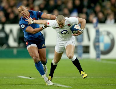 RUGBY - TOURNOI DES 6 NATIONS - 2016 RBS 6 Nations Championship Round 5, Stade de France, Paris, France 19/3/2016 France vs England France's Gael Fickou with Mike Brown of England Mandatory Credit ©INPHO/Dan Sheridan