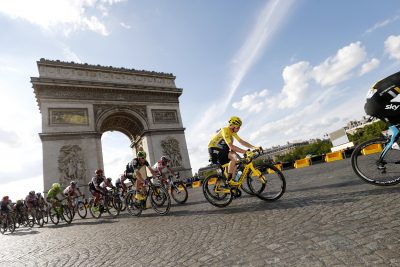 CYCLISME - TOUR DE FRANCE 2016 - 2016 24 July 2016 103rd Tour de France Stage 21 : Chantilly - Paris Champs-elysees FROOME Christopher (GBR) Sky, Maillot Jaune, at Arc de triomphe Photo : Yuzuru SUNADA