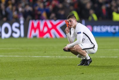 FOOT - LIGUE DES CHAMPIONS - 2017 SPAIN - Mar, 8th: Marco Verratti disappointed by defeat during the match between FC Barcelona - Paris Saint Germain, for the round of 16 of the Champions League, played at Camp Nou Stadium on 8th March 2016 in Barcelona, Spain. (Credit: Mikel Trigueros / Urbanandsport / Cordon Press)