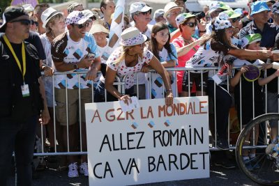 CYCLISME - TOUR DE FRANCE 2017 - 2017 16 July 2017 104th Tour de France Stage 15 : Laissac-Severac l'Eglise - Le Puy-en-Velay Fans of BARDET Romain (FRA) ag2r - La Mondiale Photo : Yuzuru SUNADA