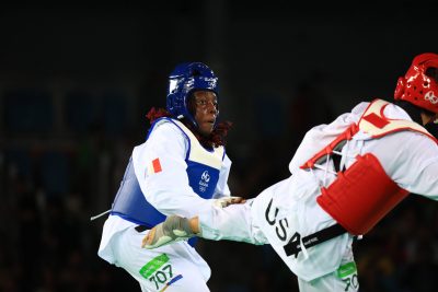 TAEKWONDO - JO 2016 - 2016 epangue (gwladys) - (fra) - galloway (jackie) - (usa) - *** Local Caption *** finale pour le bronze finale pour la 3e place
