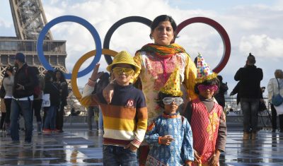 OMNISPORTS - CELEBRATION ATTRIBUTION PARIS J - 2017 LES ANNEAUX OLYMPIQUES SUR L'ESPLANADE DES DROITS DE L'HOMME AU TROCADERO POUR ANNONCER L'ATTRIBUTION DES JEUX OLYMPIQUES A PARIS EN 2024 / 14 SEPTEMBRE 2017 / PHOTO BRUNO BADE /