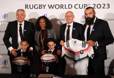 RUGBY - 2017 atcher (claude) flessel (laura) laporte (bernard) chabal (sebastien) lomu (brayley) lomu (dhyreille) directeur de la canditadure francaise pour la coupe du monde de rugby 2023 fils de jonah lomu soutient pour la canditature francaise pour la coupe du monde de rugby 2023 L'(26/09/2017)